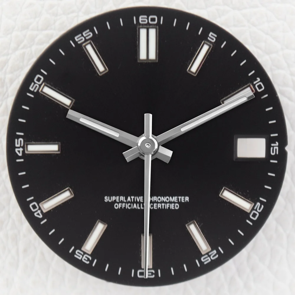 Black Ice Blue Green Dial with Luminous Face and Date Window