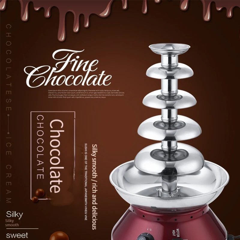 Chocolate Fountain Chocolate Melting Pot With Heating Fondue Waterfall Hotpot Machine