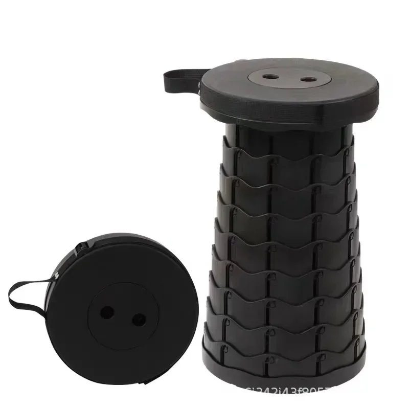 [Source Factory]Portable Round PP Plastic Folding Chair Accordion Chair Retractable Beach For Camping Travel Fishing Hiking Chai
