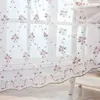 2025 New Luxury High-end High-end Feeling Floral Short Curtains Mesh Non Perforated Bay Windows Balconies Light 2