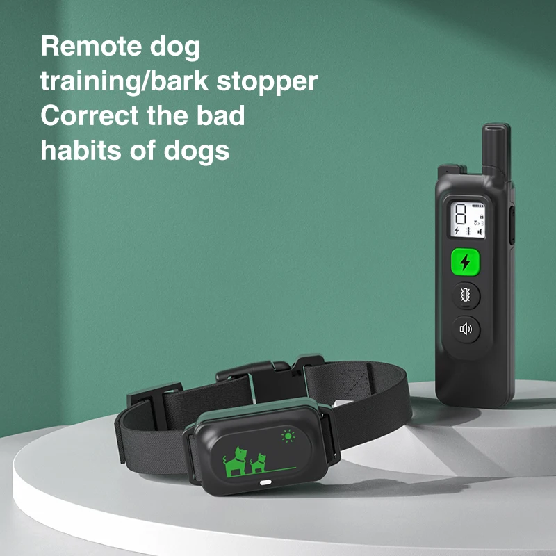 

New Control Dog Training Collar Help Behavior Aids Anti Barking Electric Shocker With Shock Vibration Sound Remote For Dogs