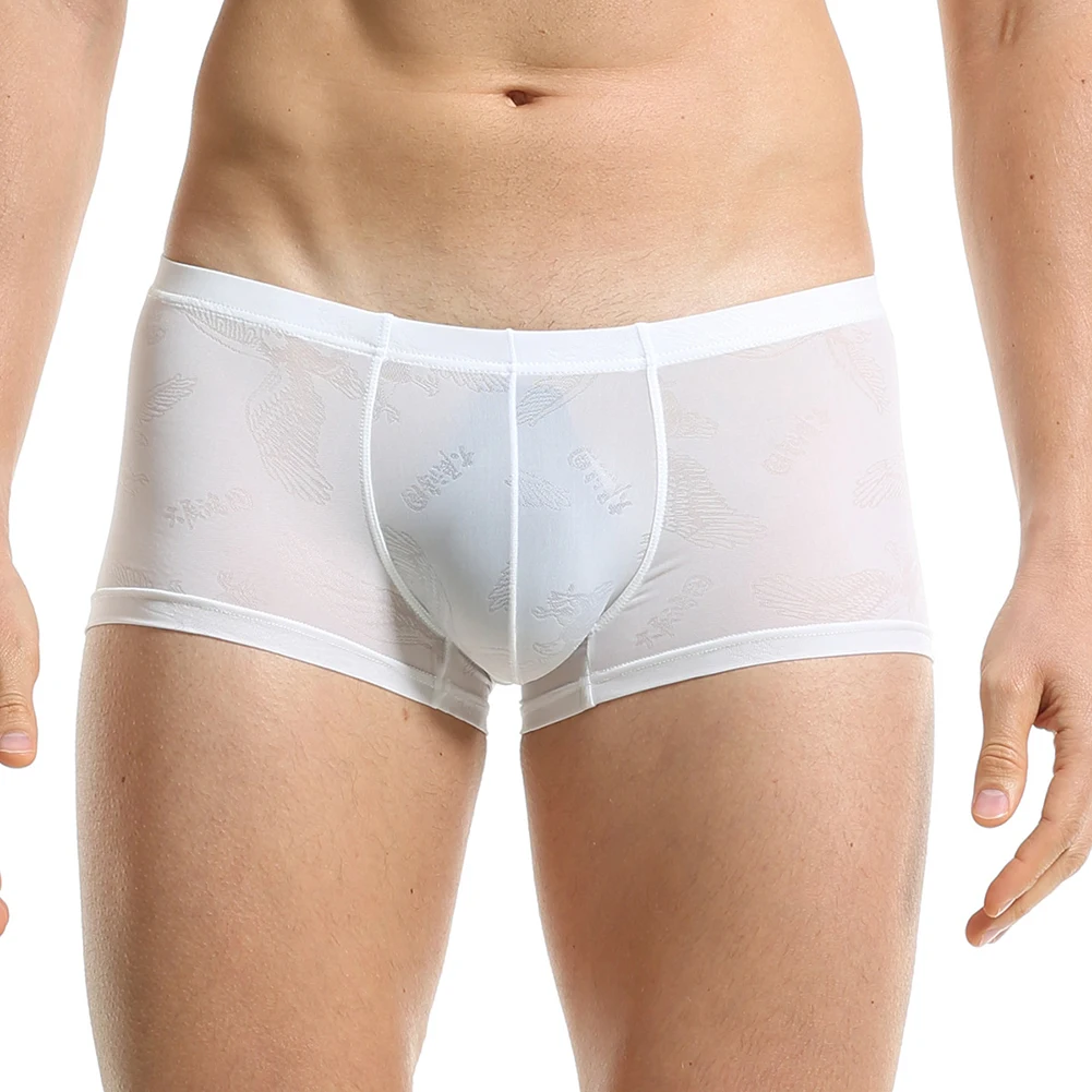 

1pc Sexy Men's Solid Color Underwear Bulge Pouch Boxers Shorts Summer Ultra Thin Panties Man Boxers Briefs Underpants