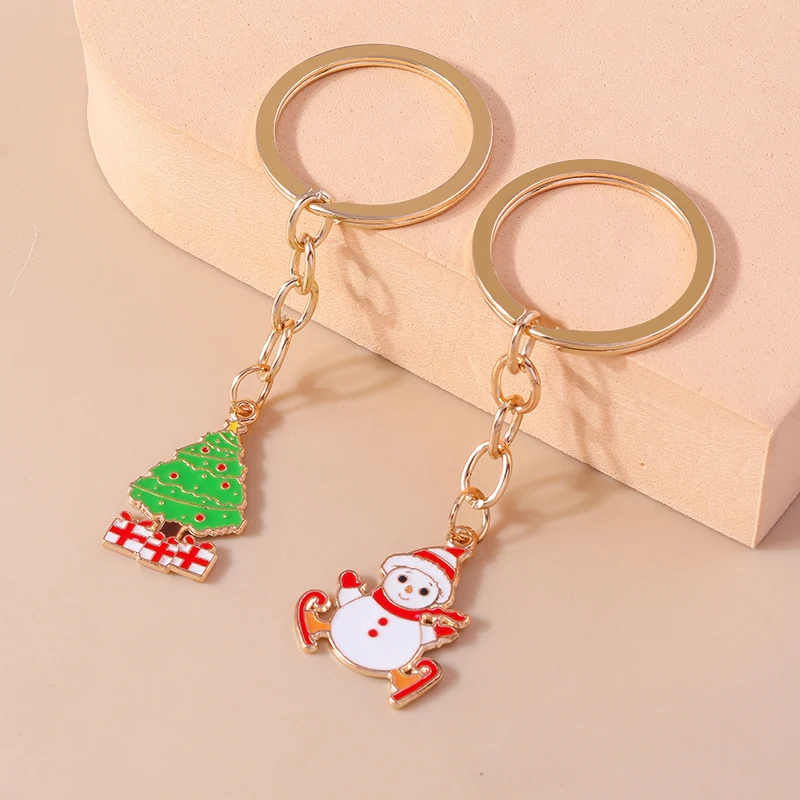Niedlicher Weihnachtsbaum-Schneemann-Schlüsselanhänger für Autoschlüssel, Festival, Geschenke für Damen und Herren, Handtaschen-Anhänger, Schlüsselanhänger, DIY-Zubehör