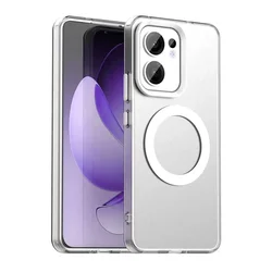 Magnetic Wireless Charging Transparent Case with Enhanced Protection for OPPO Reno13 FS 5G (White)