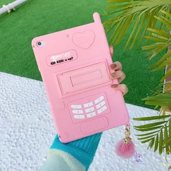 Bonito amor coração crianças menina para ipad 9.7 2017 2018 mini 12345 10.2 pro 9.7 10.5 10.9 ar 123 tablet silicone macio suporte funda caso