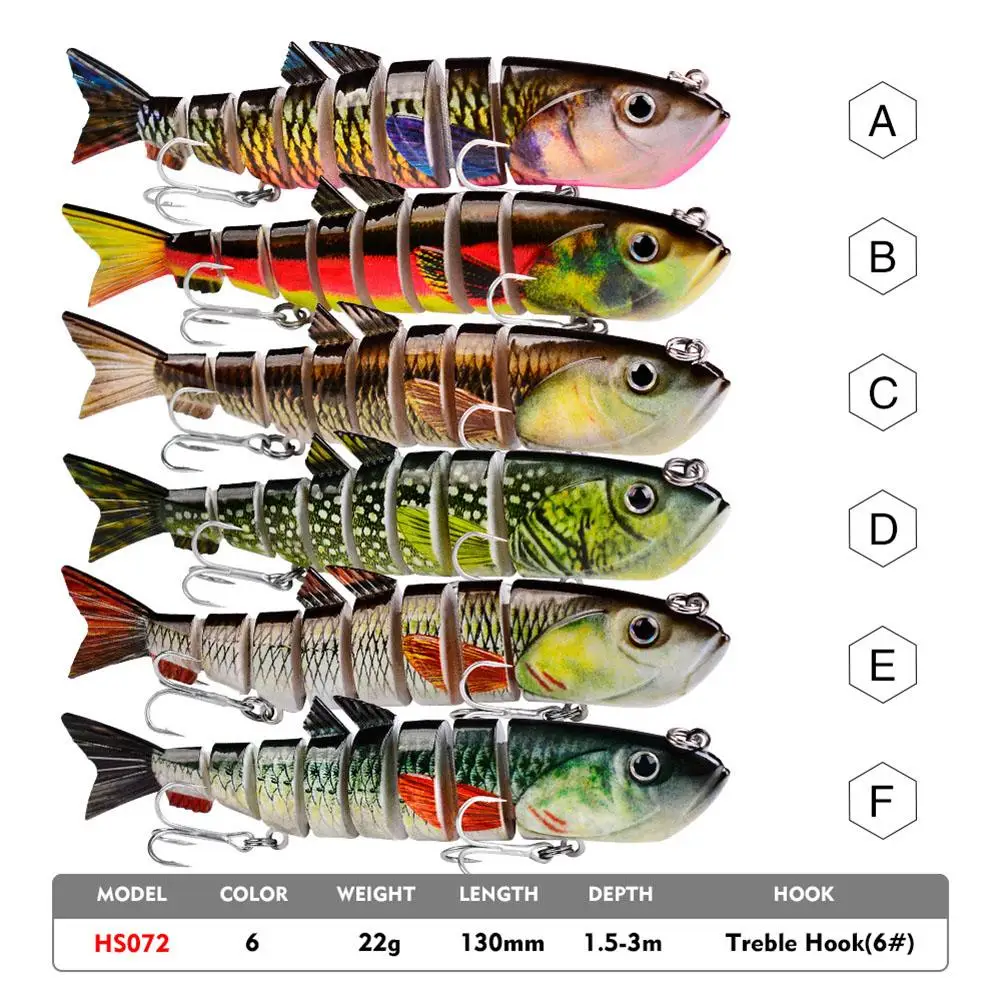 

5.12"/22g Lifelike Lure Bait Fishing Lures For Bass Trout Perch Jointed Swimbait Hard Bait Freshwater Saltwater Fishing Gear