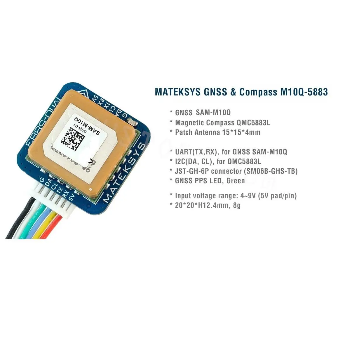New Matek Systems M8q-5883 72 Channel Ublox Sam-m8q Gps & Qmc5883l With  Compass Module For Rc Fpv Racing Drone - Parts & Accs - AliExpress