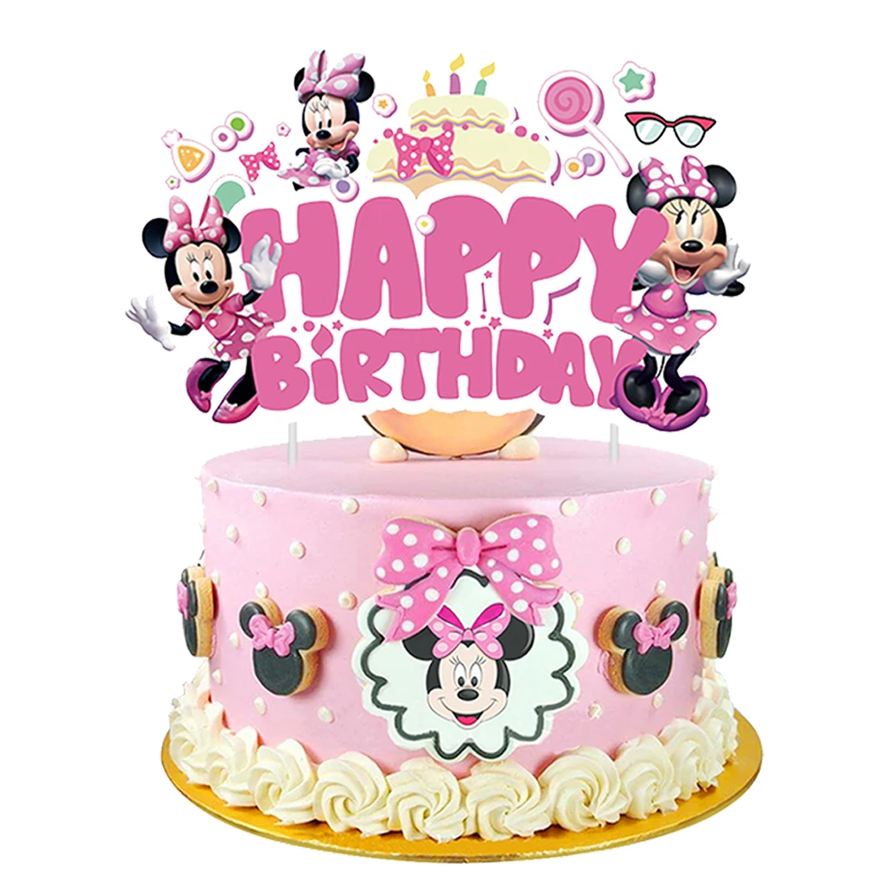 Cake Topper Minnie Mouse Anniversaire, Cupcake Toppers Décorations