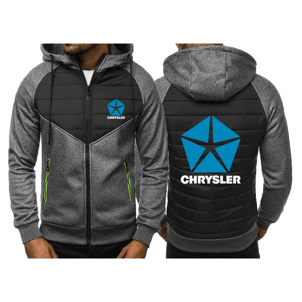 Chrysler 2023 autumn and winter new men's fashion hooded cotton-padded warm coat solid color cotton-padded jacket