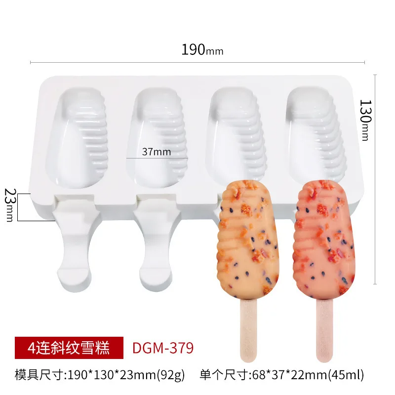 4-Cavity Diamond Ice Cream and Chocolate Mold - Love, Lattice, Cat Paw Design Kitchen Accessory