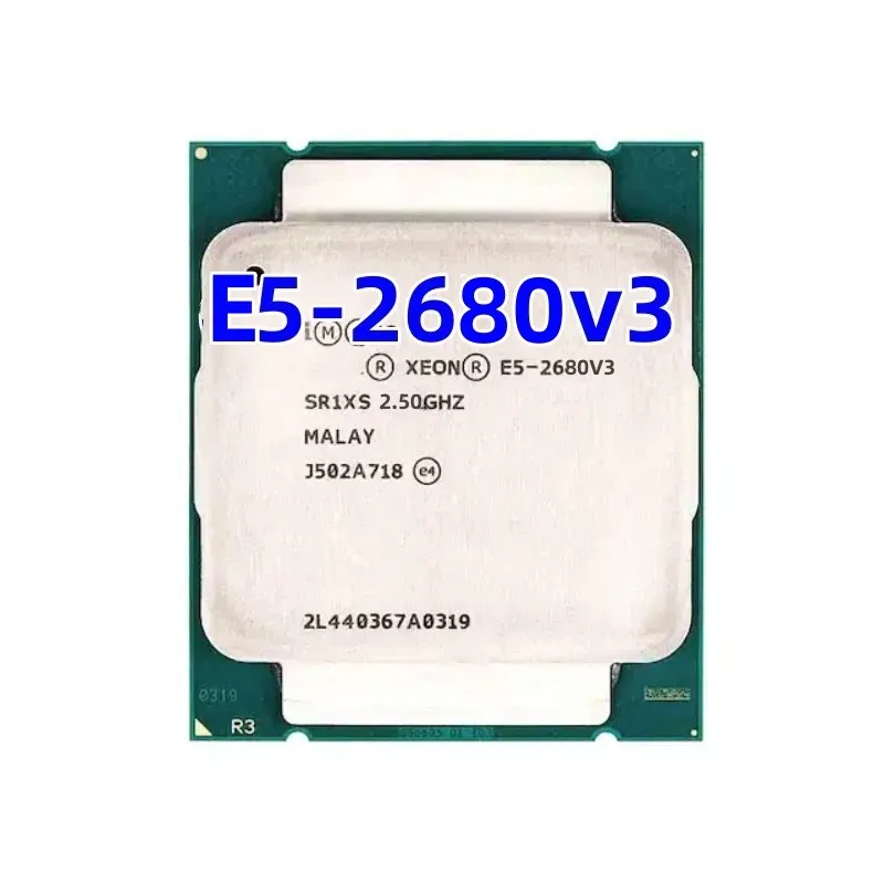 E5-2680 V3 E5-2680V3 제온, x99 마더보드 프로세서 지원, SR1XP, 2.5Ghz, 12 코어, 30MB 소켓, LGA 2011-3 CPU