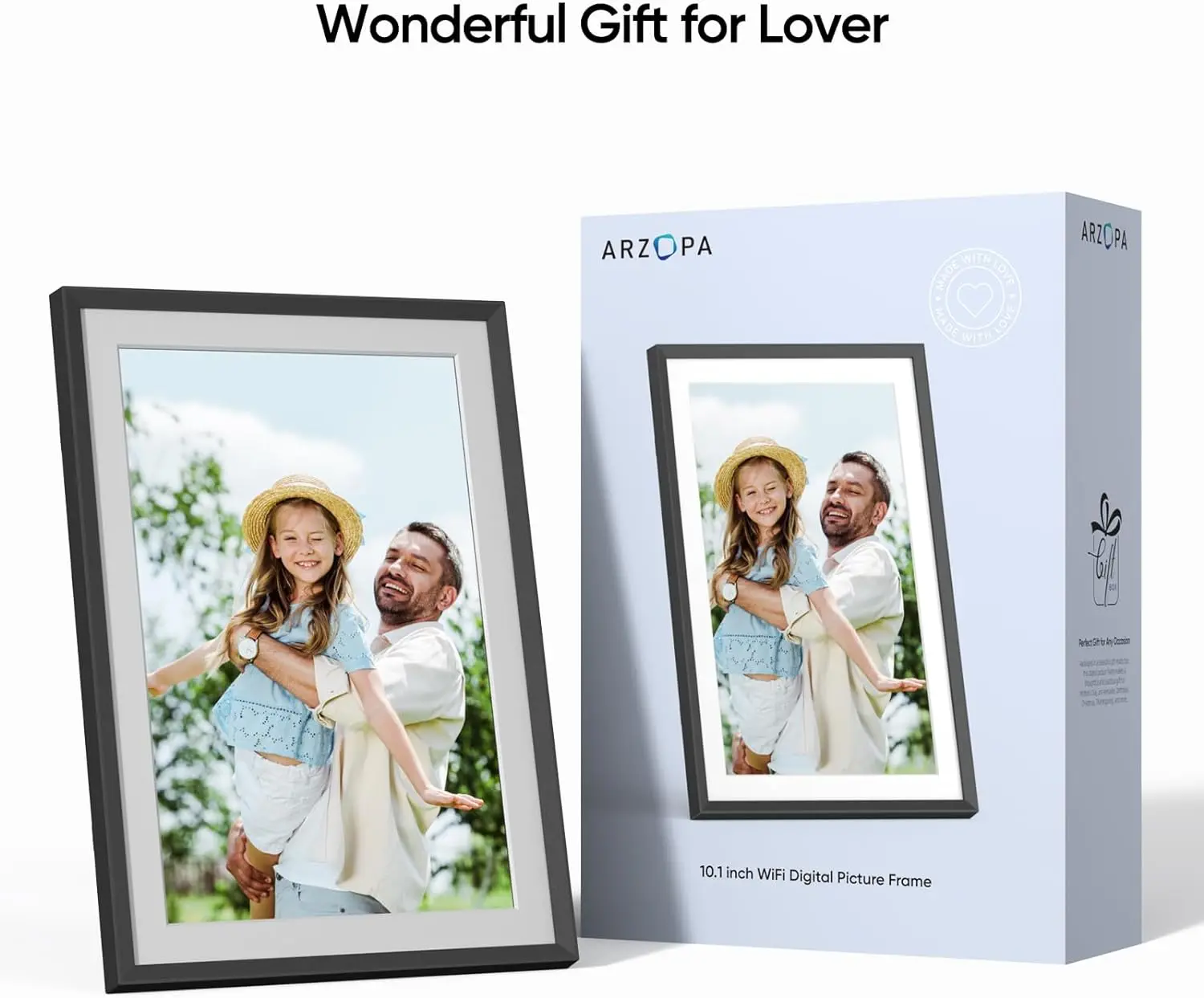 ARZOPA 10.1 Inch Smart WiFi Digital Picture Frame 32GB Storage, Frameo Digital Photo Frame with 1280x800 IPS Touch Screen view 6