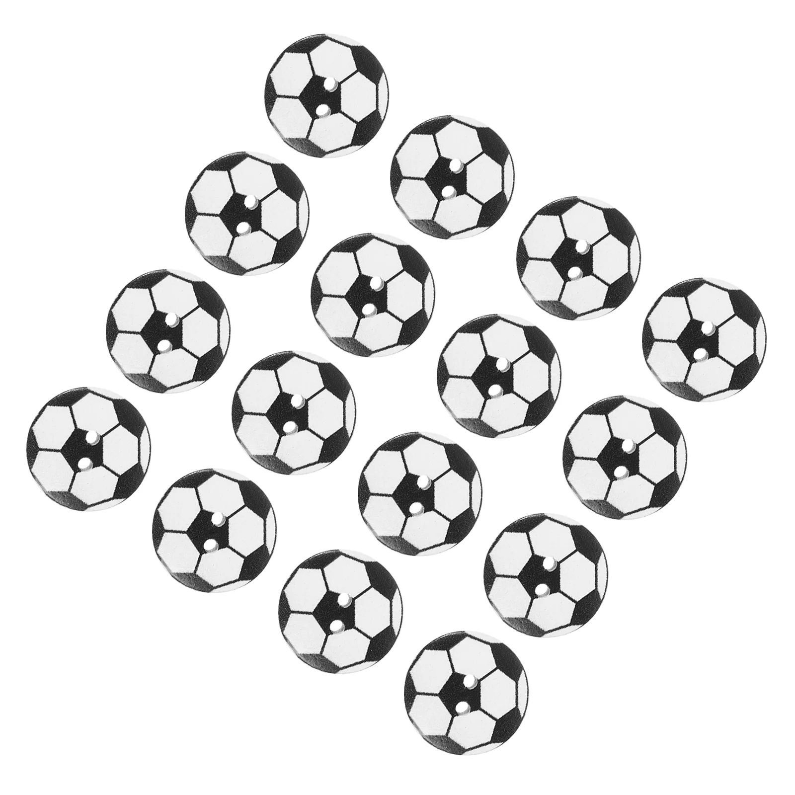 

Wooden Soccer Ball Buttons - 50pcs, 2 Holes, Flatback, for Crafts, Sewing, Knitting, Scrapbooking, DIY Embellishment