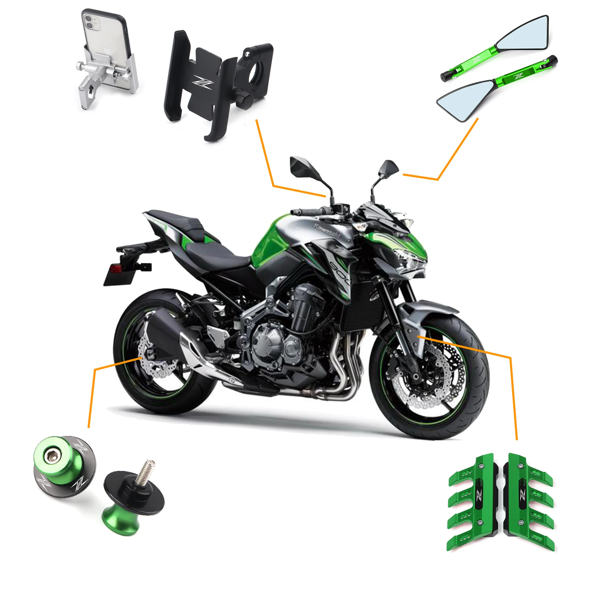 Universal Motorcycle mirror CNC side Rearview For kawasaki Z900 Z1000 Z800 Z750 Z650 Z300 Z250 Z125 motorcycle mirror motorcycle mirrors