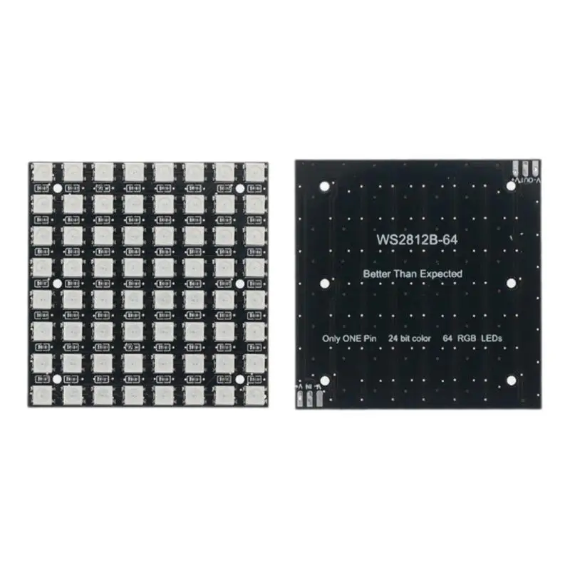 신제품 1개 내장형 풀컬러 드라이버 컬러 라이트 개발 보드 WS2812 LED 5050 RGB 8x8 64비트 LED 매트릭스 모듈 아두이노용