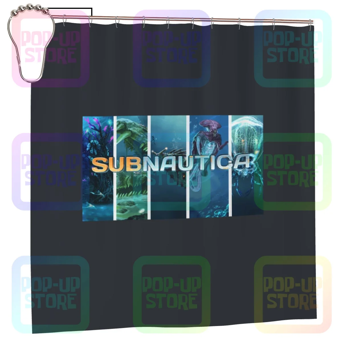 Subnautica Indie Shower Curtain Bathroom Curtain Washable 3D Printed Mildew Proof