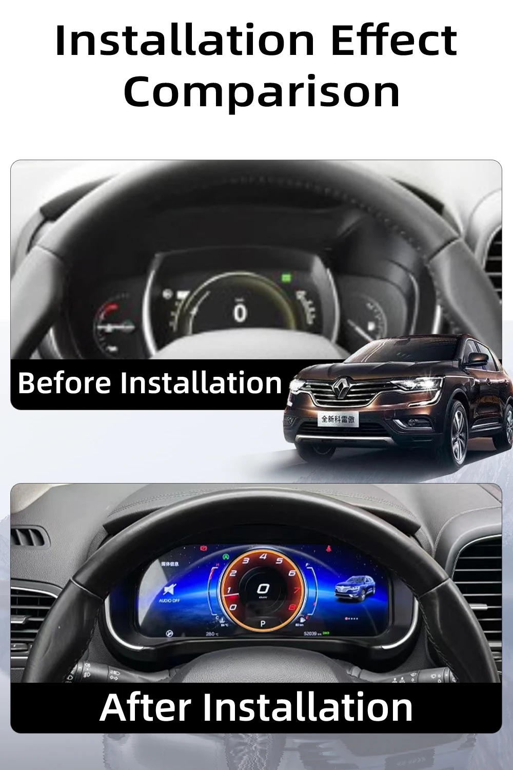 Digital Instrument Cluster For Renault Koleos Megane 4 Samsung SM6 Talisman 2016