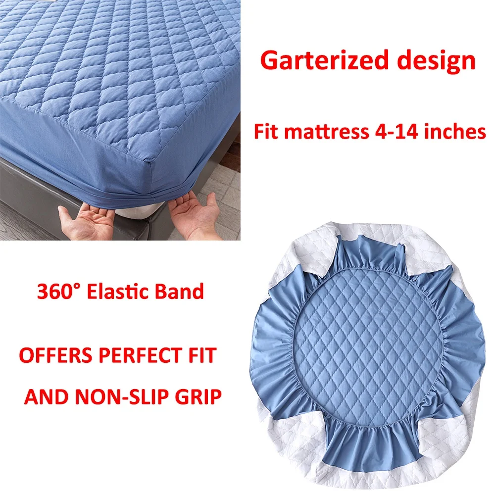 Washable Bed Cover Queen Size Fitted Bed Sheet 140x200cm Mattress Cover  Embossed Quilted King Mattress Protector - AliExpress