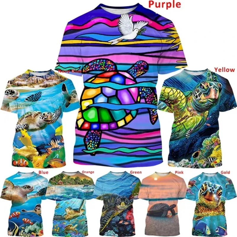 

New Summer Fashion Cute Sea Turtle 3D Printed Men Women T-shirt Casual Funny Tortoises Graphic Tee Male Oversized T Shirt Tops