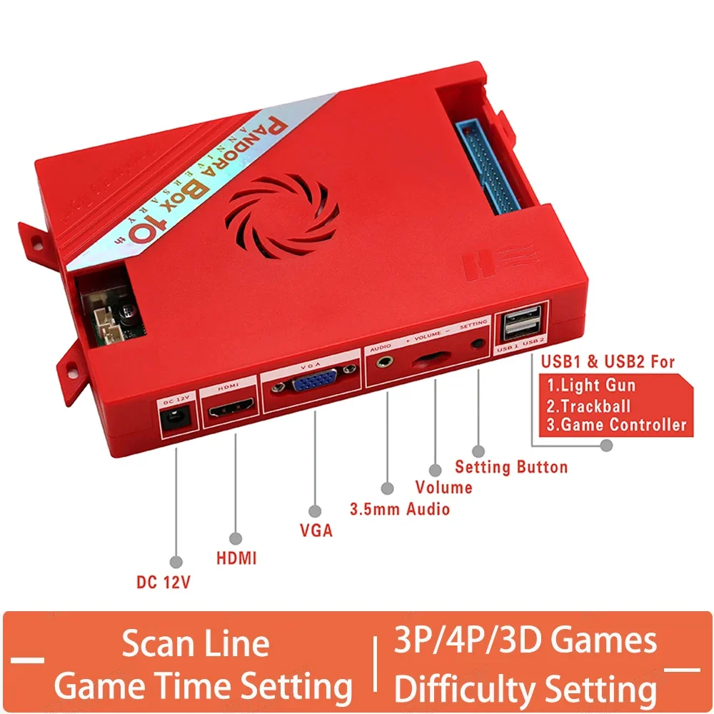 New Arcade Home Board Pandora Box 10TH 5142 IN 1 For 2 Players Terminal Complete Support HDMI/VGA/CRT/Wi-Fi Version