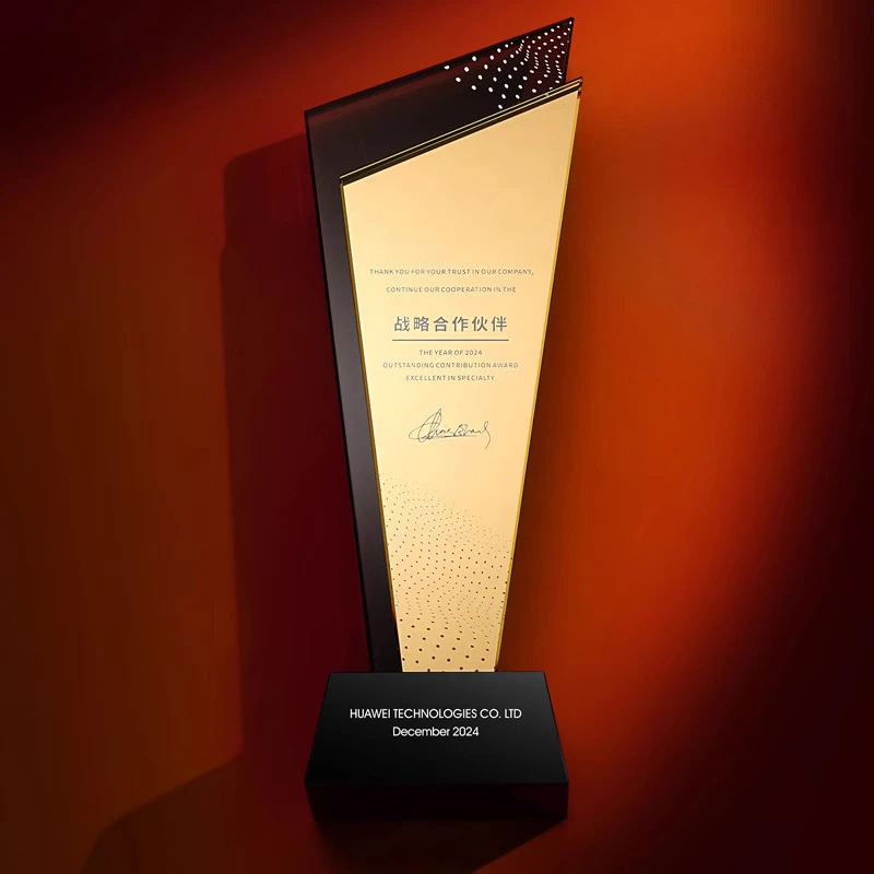 Customized Crystal Trophy, Gold, Purple, Blue, Silver, Orange Colour, Enterprise Employee Annual Meeting Award Souvenir, 1Pc