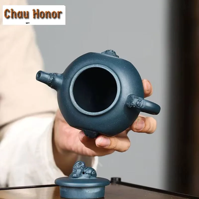 290ml Creativity Yixing Purple Clay Teapot Raw Ore Azure Mud Home Tea Pot Zisha Filter Beauty Kettle Chinese Tea Set Accessories