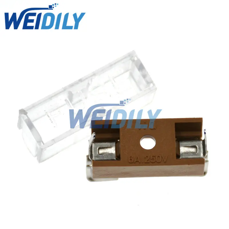 Fuse Holder Fuse Adapter Holder 5x20mm Fuse Holders 5X20 Insurance Tube Socket Fuse Holder For 5*20 Insurance 10Sets