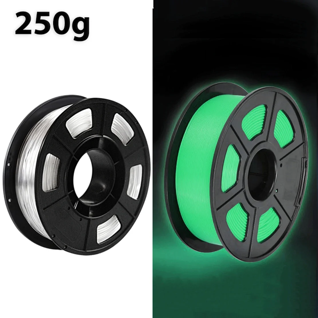 500g 투명 나이트 글로우 블루 3D PETG 프린터 필라멘트 1.75mm 3D 인쇄 재료 소모품 재료 3D 프린터