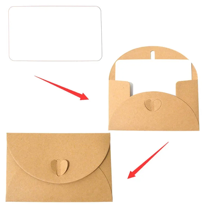 10/20/30Pcs Kraft Paper Greeting Card with Envelope Featival Blessing Card DIY Gift Cards Birthday Wedding Party Invitation