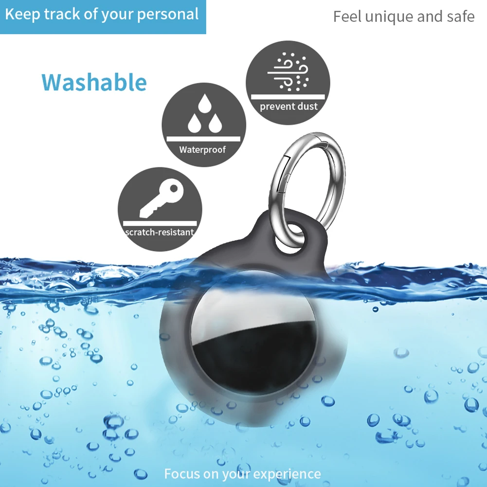 Anti Lost Device Tracker Skin Keychain Sleeve Keychain Hard PC Case Shockproof Protective Skin Key Ring for AirTag Holder