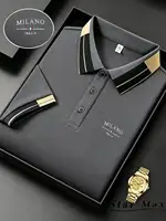 Polo homme luxe à manches courtes avec broderie cheval, style Milan, t-shirt décontracté été, vêtements de marque pour homme d'affaires 5