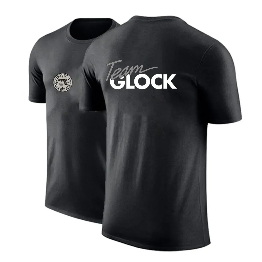 

Мужская футболка с круглым вырезом Glock, Повседневная Свободная дышащая футболка с короткими рукавами и принтом, лето 2024