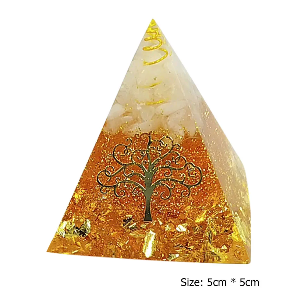 Orgonite Pyramid Resin Healing Crystals Decorative Reiki Chakra Meditation Tool Multi-purpose for Room Decorations