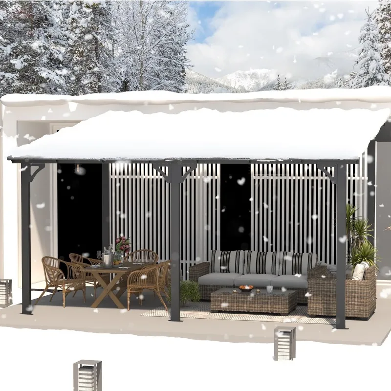 14' x 10' Hard Top Lean-to Gazebo for Patio 3