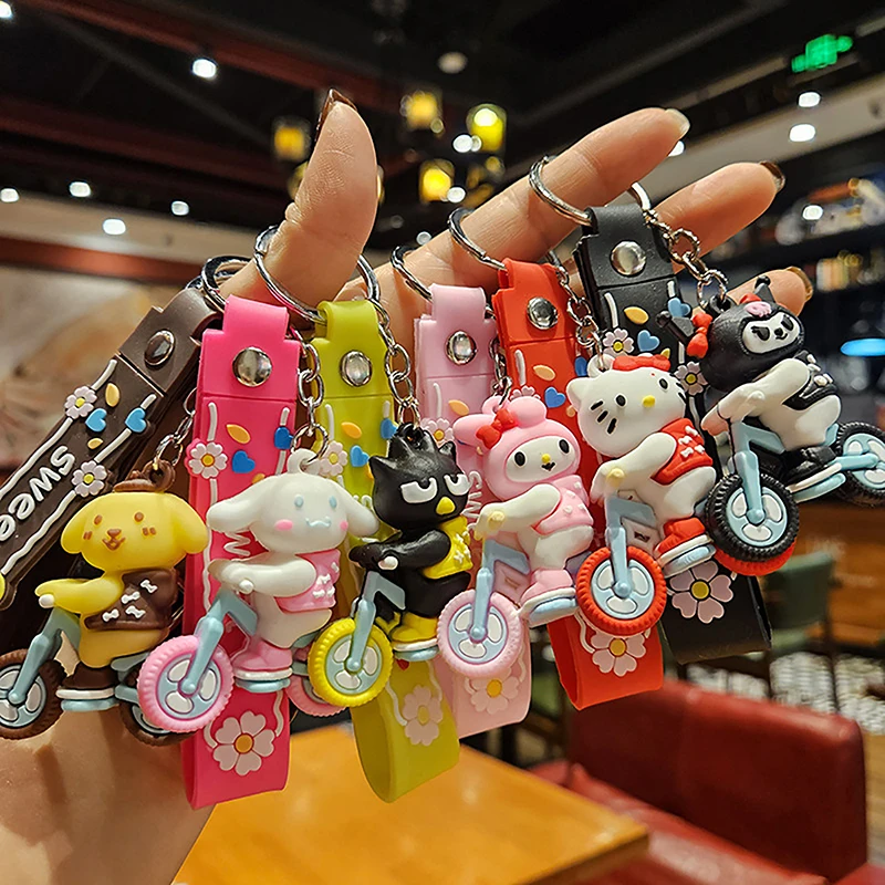 

Брелок Hello Kitty Sanrio, милый брелок в виде коричной курини, брелки в виде моей мелодии, детские игрушки, помпон, пурин, женские рождественские подарки