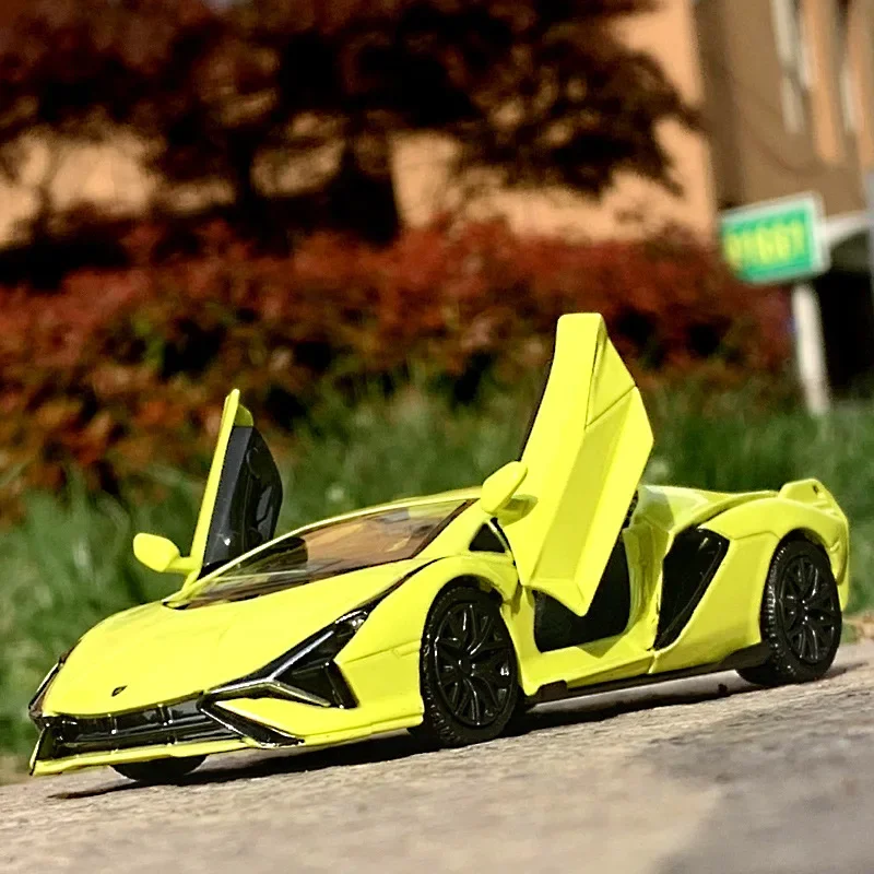 1:36 Lamborghini Sian car Model Toy Alloy Diecast Pull Back Collection Supercar Toys Vehicle For Decoration Gifts F123 3