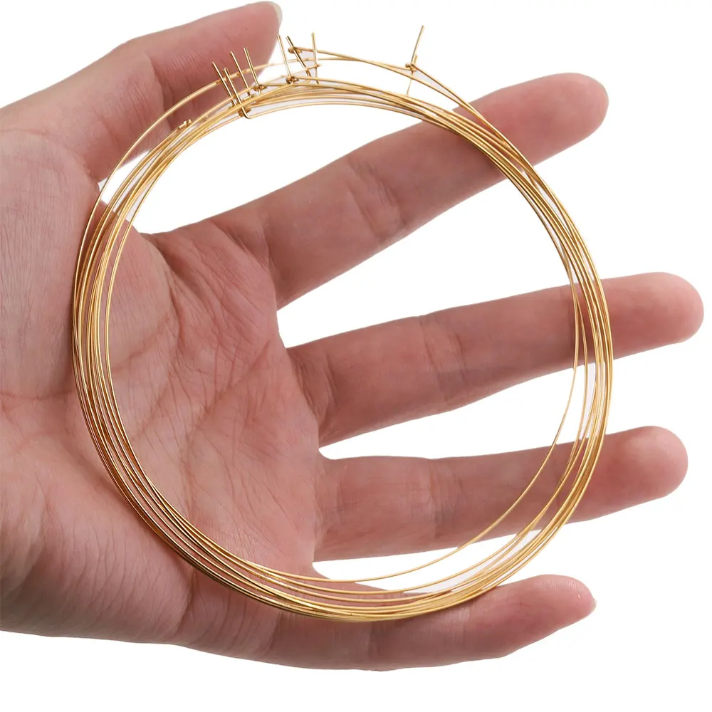 10pcsStainlessSteel10cmLargeCircleEarWiresHoopsLoopPVDGold