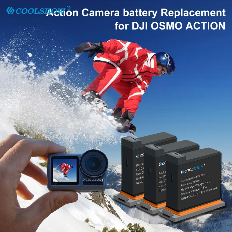 Bateria para Dji Osmo Action Acessórios para Câmera 1300mah - Image 4