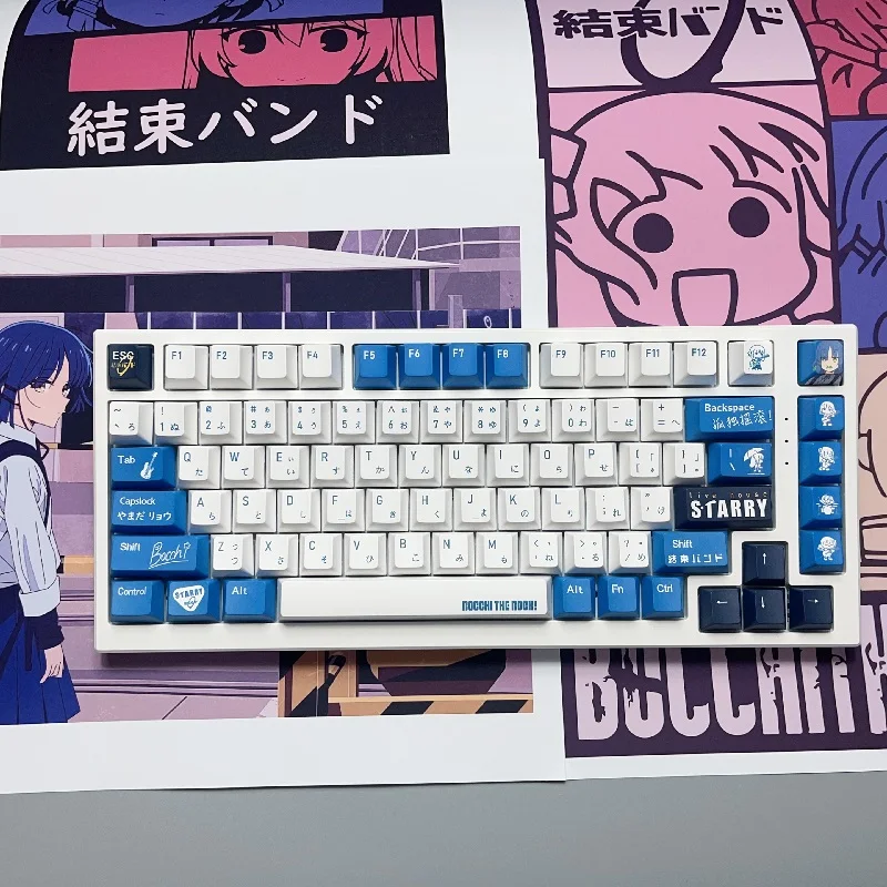 Bocchi-conjunto de 138 Teclas Teclas The Rock Yamada Ryo Pbt Altura Cereja para Interruptor mx Presente Faça Você Mesmo Jogo de Teclado Mecânico