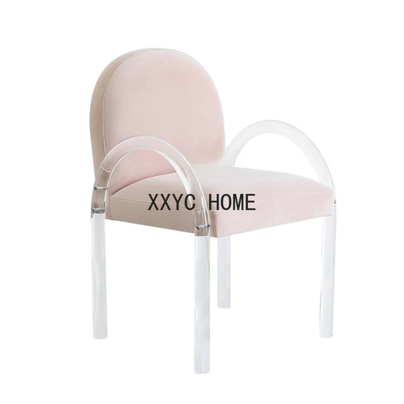 

Хрустальное акриловое кресло в скандинавском стиле, простой домашний косметический креативный индивидуальный одиночный обеденный стул