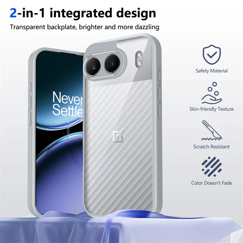 Shockproof Silicone TPU Bumper with Clear Back Hard Cover Phone Case