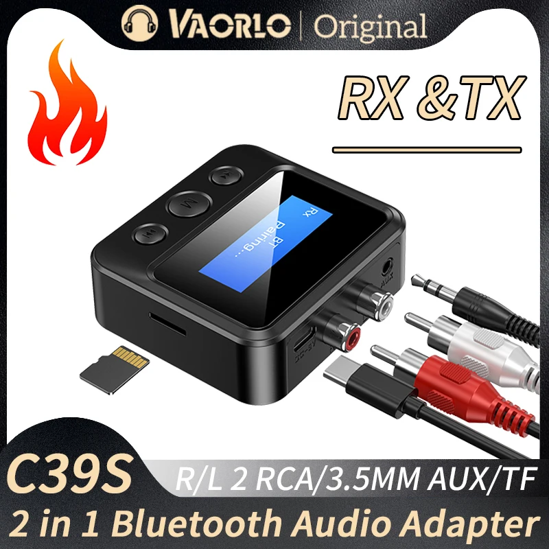 Bluetooth 5.0 Transmitter Receiver EDR Wireless Adapter USB Dongle 3.5mm AUX RCA for TV PC Headphones Home Stereo Car HIFI Audio