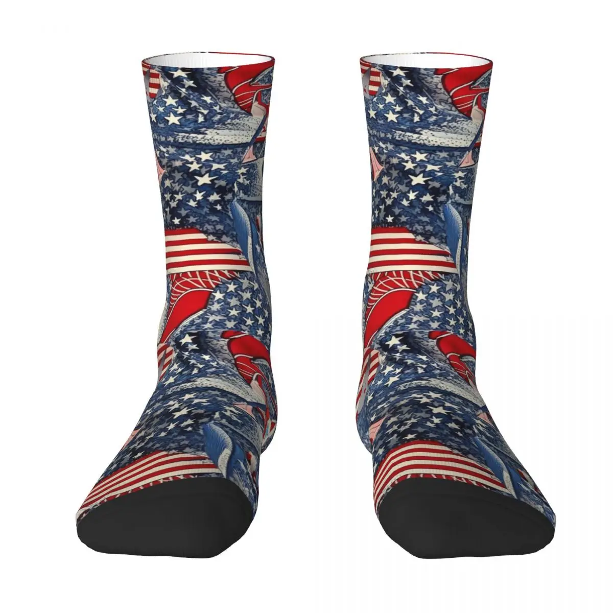 

Denim Blue American Flag Eagle Sock Socks Men Women Polyester Stockings Customizable Funny