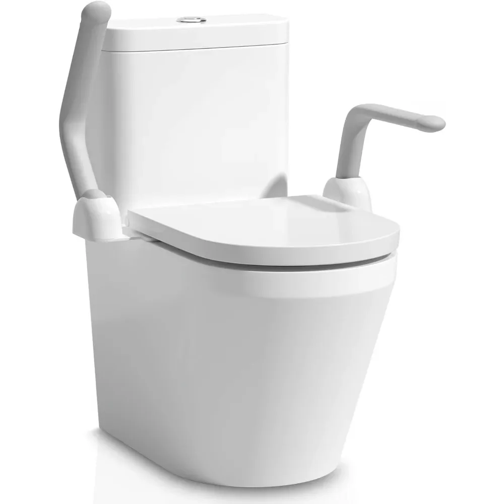 Toilet Safety Rail, Heavy Duty (480 LB) Armrest Hand Rail, Can be Folded Up, Aluminum Alloy Support for Elderly Senior Handicap