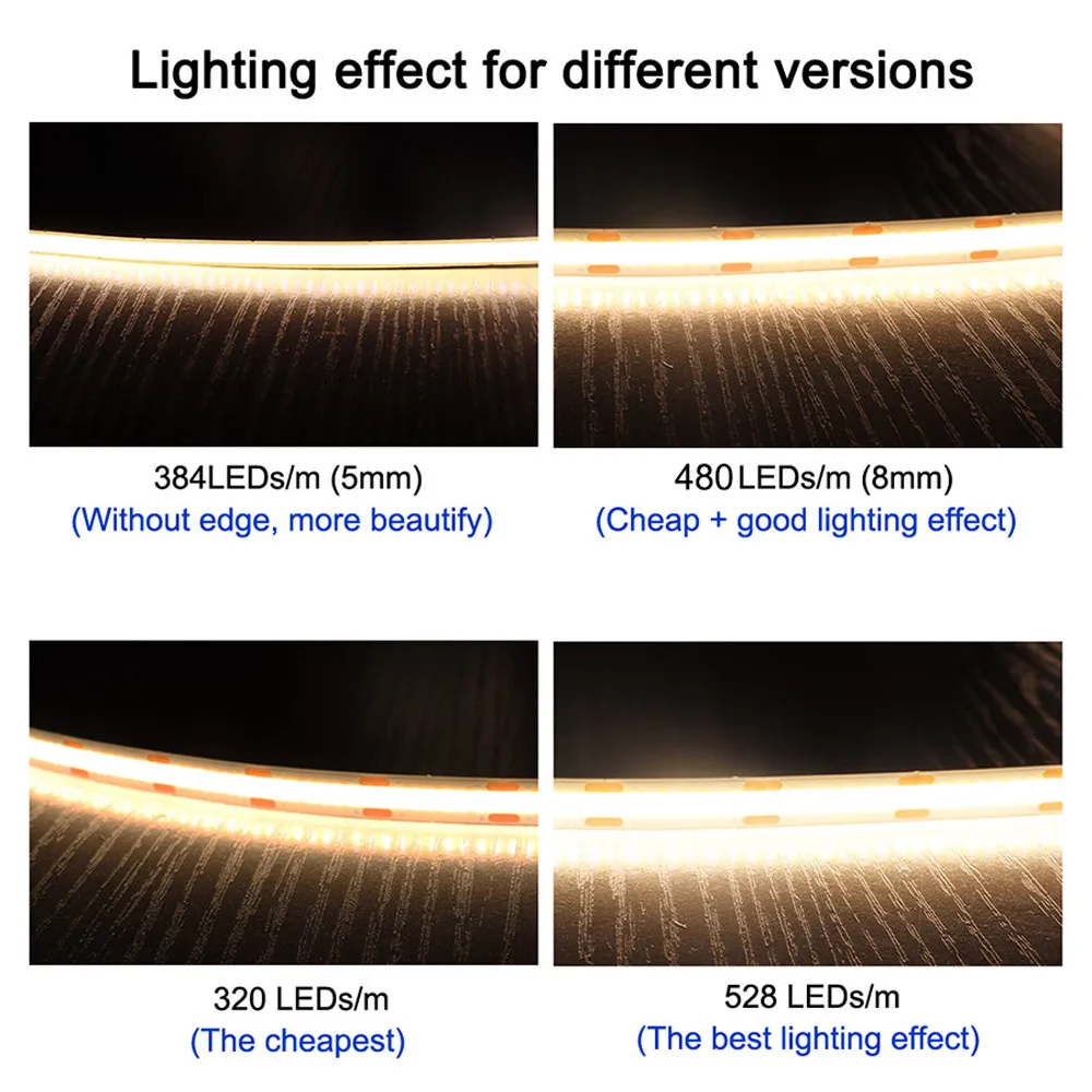 MALIIGAZA COB LED Strip 5mm 8mm 10mm Width Warm Nature Cold White Color Flexible 12V 24V LED Tape Bar Light House Room Decor led light led light bar