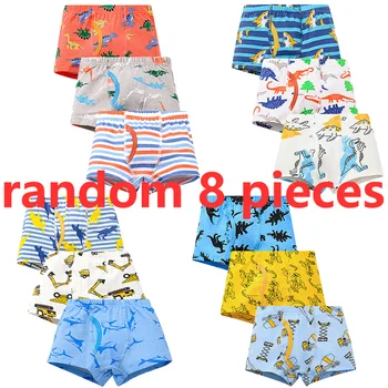 1/4/8 pezzi ragazzi boxer slip set 2025 nuovi bambini biancheria intima di cotone ragazzo mutande adolescente cartone animato dinosauro stampa bambini mutandine 1