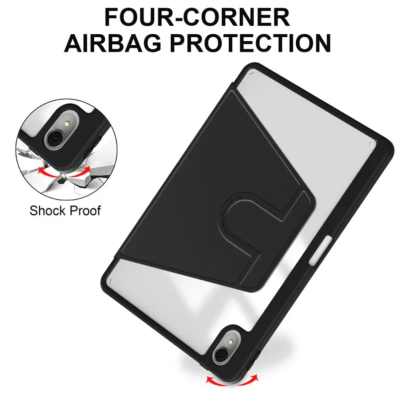 Luxurious 360° Rotating Flip Leather Tablet Case with Acrylic Shockproof Protection