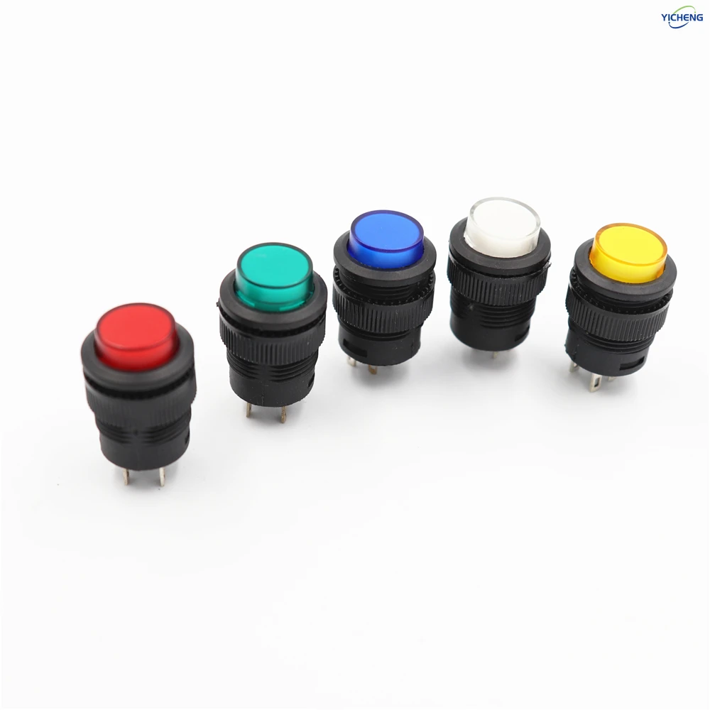10 Stück 16MM Tastenschalter mit Jog-Reset/Selbstverriegelung, LED-Licht 3V, geschweißtes 150mm Kabel, wählbar, anpassbare Länge