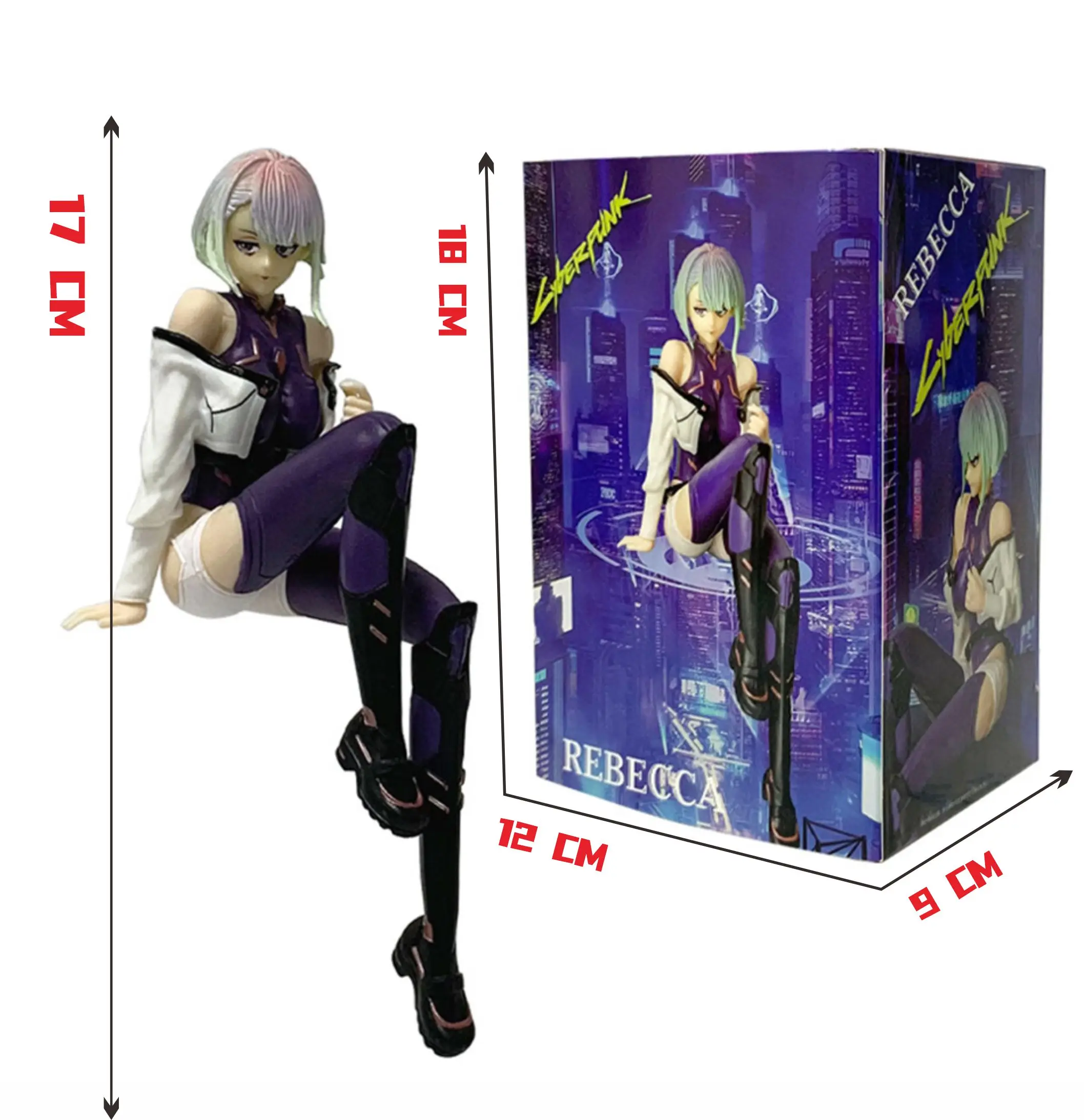Neue Edgerunners Anime-Figuren – Lucy-Sitzposen im Cyberpunk-Stil | Street Samurai Desktop-Modellspielzeug, Fan-Kollektion