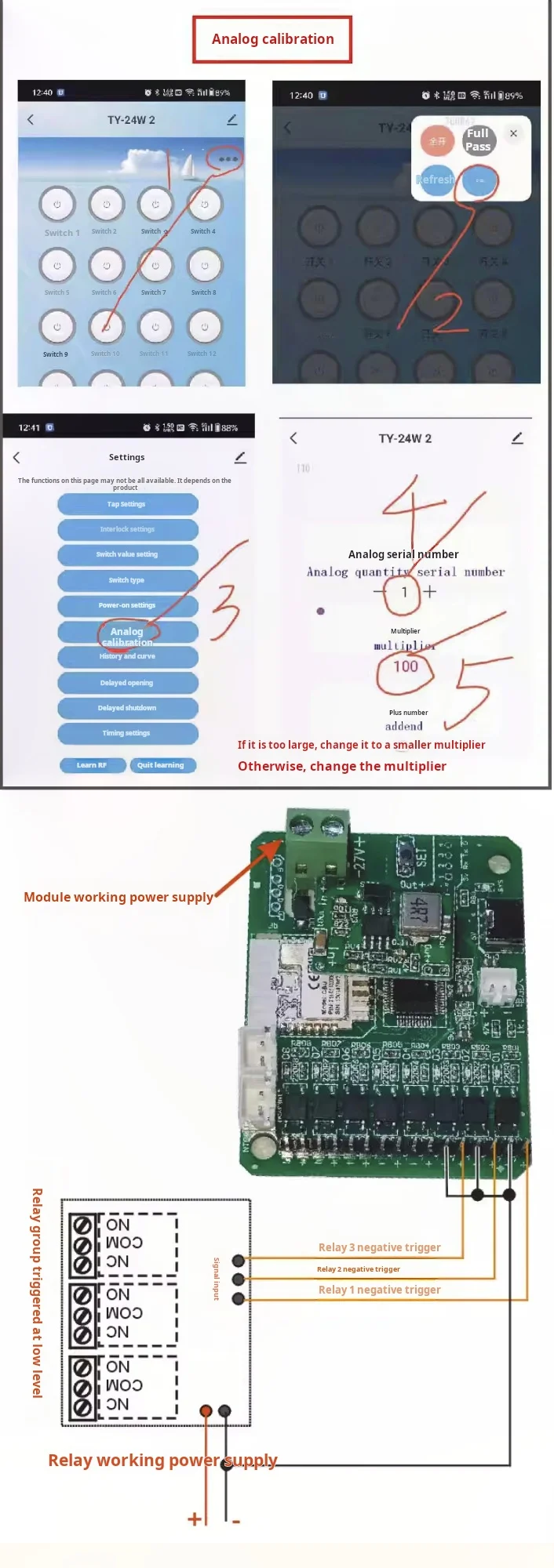 7-24V Tuya Remote Control Module 2 Temperature (NTC10K3950 Temperature sensor) 1